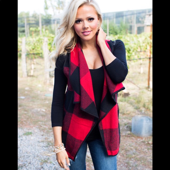 CHASITY ♦️ BUFFALO PLAID VEST S M L XL XXL - Picture 4 of 4